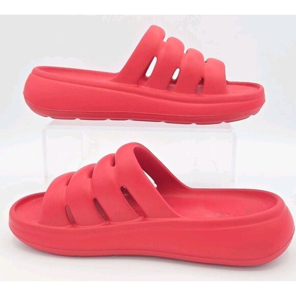 Ugg Womens Size 7 Platform Sport Samba red Outdoor Open Toe Sandals shoes - Picture 2 of 8